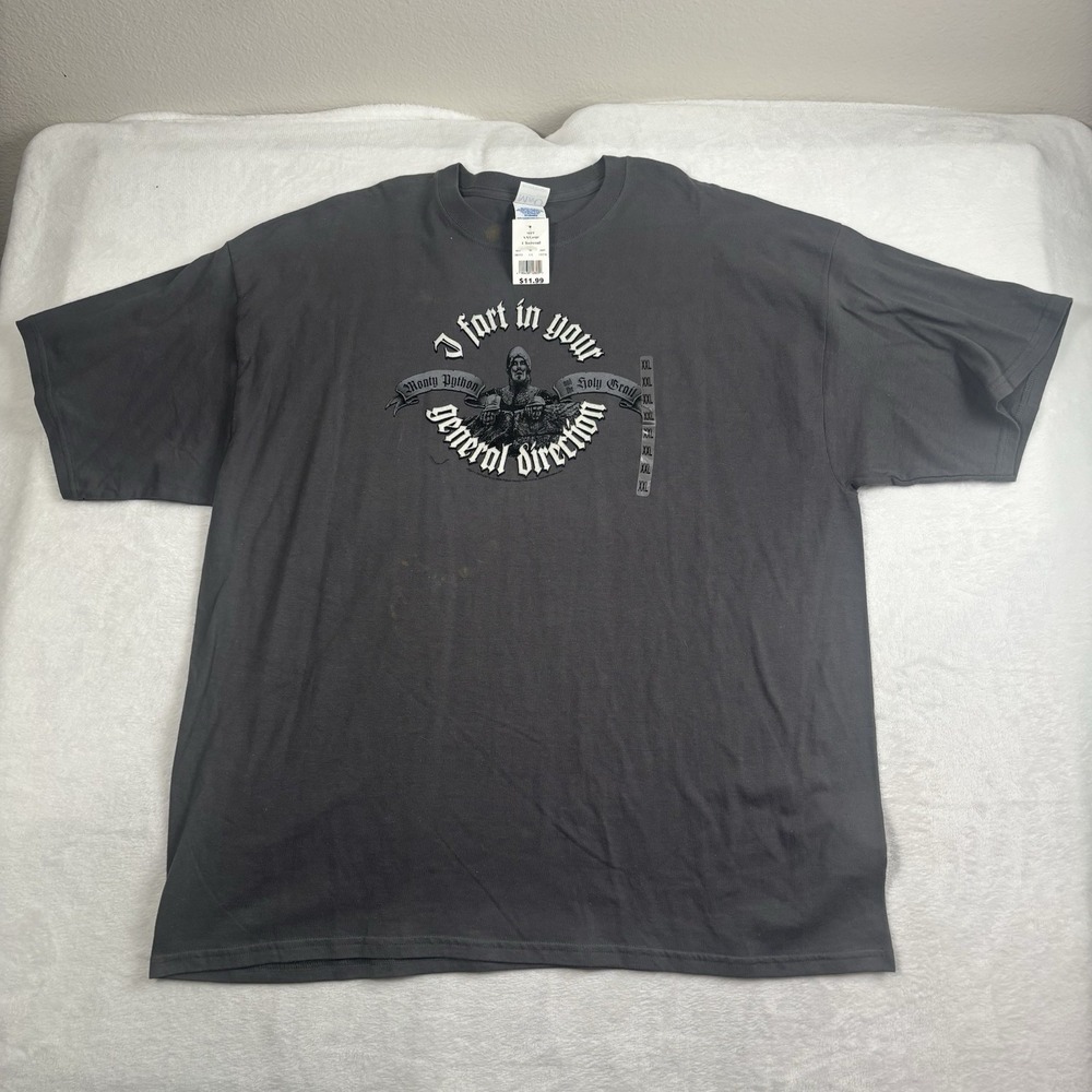 VTG 2005 M&O Knits Monty Python Grey SS Distressed Shirt Men's XXL I‎ Fart In